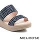 拖鞋 MELROSE 閃耀晶鑽寬版彈力繫帶楔型厚底拖鞋－藍 product thumbnail 6