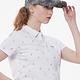 【Lynx Golf】女款吸濕排汗網眼材質滿版獎盃印花短袖POLO衫-白色 product thumbnail 6