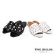 Tino Bellini 義大利進口珍珠MIX鉚釘真皮涼拖鞋 _ 黑 product thumbnail 3