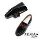 厚底鞋 MODA Luxury 復古時髦貂毛馬銜釦樂福厚底鞋－黑 product thumbnail 5