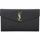 YSL Saint Laurent UPTOWN 魚子醬小牛皮信封釦手拿包(黑色) product thumbnail 2