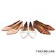 Tino Bellini 巴西進口牛皮線條扭結包跟鞋-白 product thumbnail 6