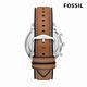 FOSSIL Neutra 美式摩登三眼計時手錶 棕色真皮錶帶 44MM FS5963 product thumbnail 4