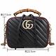 GUCCI GG Marmont 雙G竹節提把鍊帶手提/斜背包(黑色) product thumbnail 6