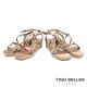 Tino Bellini 西班牙進口蛇紋細帶草編楔型涼鞋-米白 product thumbnail 6