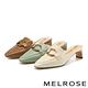 (換季出清美鞋)穆勒鞋 MELROSE 時髦金屬飾釦小方楦羊皮穆勒高跟拖鞋－棕 product thumbnail 7