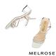 涼鞋 MELROSE 美樂斯 奢華閃鑽多條帶兩穿式方頭高跟涼鞋－銀白 product thumbnail 5