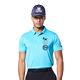 【Lynx Golf】男款吸濕排汗抗UV機能印花造型Lynx字樣繡花短袖POLO衫/高爾夫球衫-中藍色 product thumbnail 3