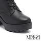 短靴 MISS 21 超經典真皮綁帶防水台設計高跟短靴－黑 product thumbnail 6