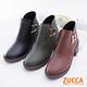 ZUCCA-D字釦側拉鍊低跟短靴-棕-z6722ce product thumbnail 6