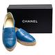 CHANEL 經典Espadrilles小香LOGO小羊皮厚底鉛筆鞋(藍_36號) product thumbnail 5