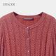 EPISODE - 立體交織保暖羊絨混紡圓領針織開衫（鐵鏽紅） product thumbnail 3