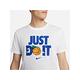 Nike 短袖 Just Do It Basketball 男款 白 藍 吸濕 快乾 排汗 短T 印花 DV1213-100 product thumbnail 6