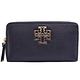 TORY BURCH  BRITTEN 金屬LOGO全皮革拉鍊長夾-黑 product thumbnail 2