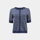 EPISODE - 百搭顯瘦幾何印花短袖針織開衫外套122349（深藍） product thumbnail 2
