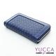 YUCCA - 牛皮十字紋編織長夾-藍色- D0107049 product thumbnail 3