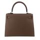 HERMES Kelly Togo 字母牛皮手提/肩背凱莉包(28CM/47巧克力/銀釦) product thumbnail 3