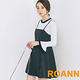 圓領喇叭袖條紋兩件套連衣裙 (條紋)-ROANN product thumbnail 3