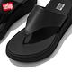 【FitFlop】F-MODE LEATHER FLATFORM TOE-POST SANDALS厚底夾脚涼鞋-女(靓黑色) product thumbnail 5