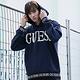 GUESS-男女同款-字母LOGO印花長袖帽T-深藍 原價2790 product thumbnail 4