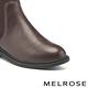 短靴 MELROSE 美樂斯 時髦異材質拼接牛皮彈力厚底短靴－棕 product thumbnail 6
