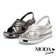 涼鞋 MODA Luxury 個性潮感交叉編織寬帶楔型涼鞋－古銅 product thumbnail 7