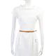 MOSCHINO 白色浮雕織紋設計短袖洋裝(附腰帶) product thumbnail 5