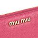 MIU MIU 金屬LOGO山羊皮ㄇ字拉鍊長夾(深桃) product thumbnail 5