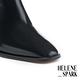 短靴 HELENE_SPARK 新式優雅HS拉鍊拼接羊皮方頭高跟短靴－黑 product thumbnail 6
