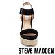 STEVE MADDEN-SANTORINI 一字草編楔型高跟涼鞋-黑色 product thumbnail 3