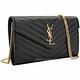 YSL Saint Laurent Monogram 大型魚子醬牛皮鍊帶信封款斜背包(黑色) product thumbnail 3