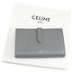 CELINE 燙印LOGO防刮牛皮對開護照長夾(灰) product thumbnail 7