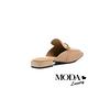 穆勒鞋 MODA Luxury 純色羊皮金屬鏈方頭低跟穆勒拖鞋－杏 product thumbnail 4