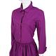 MOSCHINO 紫色襯衫式拼接皺褶下襬長袖洋裝 product thumbnail 4