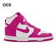 Nike 休閒鞋 Dunk High 運動 女鞋 經典款 高筒 皮革 球鞋穿搭 白 桃紅 DD1869110 product thumbnail 6