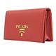 PRADA 金屬LOGO荔枝牛皮釦式名片夾(紅) product thumbnail 5