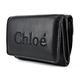 Chloe Sense 壓印 LOGO 小牛皮三折短夾(黑色) product thumbnail 2