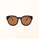 潮流桂棕圓框可彎折鏡腳全罩式寶麗來偏光墨鏡/外掛式UV400太陽眼鏡(包覆式/車用太陽眼鏡) product thumbnail 3