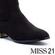 長靴 MISS 21 都市時尚質感絨布金屬圓珠低跟過膝長靴－黑 product thumbnail 5