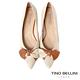 Tino Bellini 羊皮典雅雙色蝴蝶結尖頭低跟鞋-米 product thumbnail 4