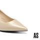 高跟鞋 AS 極簡質感純色細皺羊皮尖頭高跟鞋－杏 product thumbnail 6
