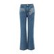 ILEY伊蕾 浪漫珍珠刺繡蕾絲口袋直筒牛仔褲(藍色；M-XL)1224078627 product thumbnail 5