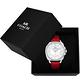 COACH 紅色C LOGO真皮錶帶水晶鑲嵌女士腕錶+黑色波紋證件名片短夾 product thumbnail 5
