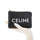 CELINE 經典CELINE品牌LOGO TRIOMPHE帆布小牛皮帶鉤零錢包 product thumbnail 3