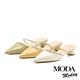 穆勒鞋 MODA MODAY 華麗鑽條羊皮尖頭低跟穆勒拖鞋－白 product thumbnail 7