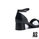 涼鞋 AS 簡約時尚LOGO壓紋踝帶高跟涼鞋－黑 product thumbnail 4
