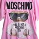 MOSCHINO 葡萄牙製100%棉墨鏡泰迪熊寬鬆版短袖圓領T恤(粉紅色) product thumbnail 5