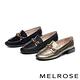 低跟鞋 MELROSE 復古知性金屬飾釦全真皮低跟鞋－灰 product thumbnail 7