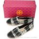 TORY BURCH COLOR-BLOCK 羊毛花呢拼納帕皮草編鞋(黑白色) product thumbnail 5