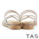 TAS 水鑽條細版線條楔型拖鞋 銀色 product thumbnail 5